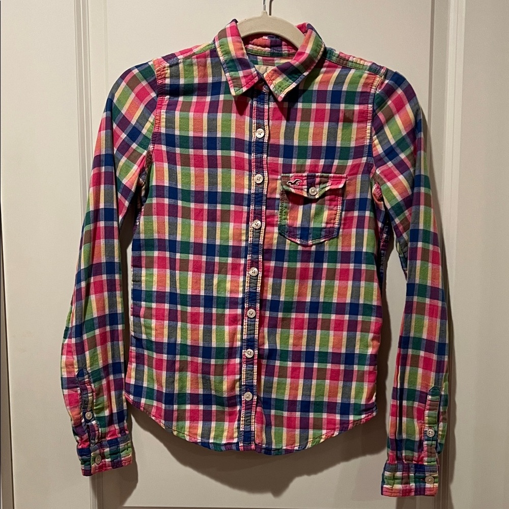 Hollister Multicolor Plaid Button Down Shirt